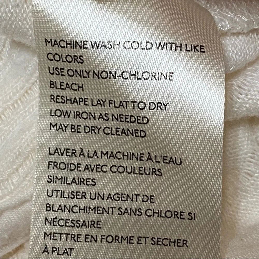 Maeve Anthropologie Vanna Sweater Size Small Cream Ribbed Cowl Neck Cozy Knit - Picture 7 of 9